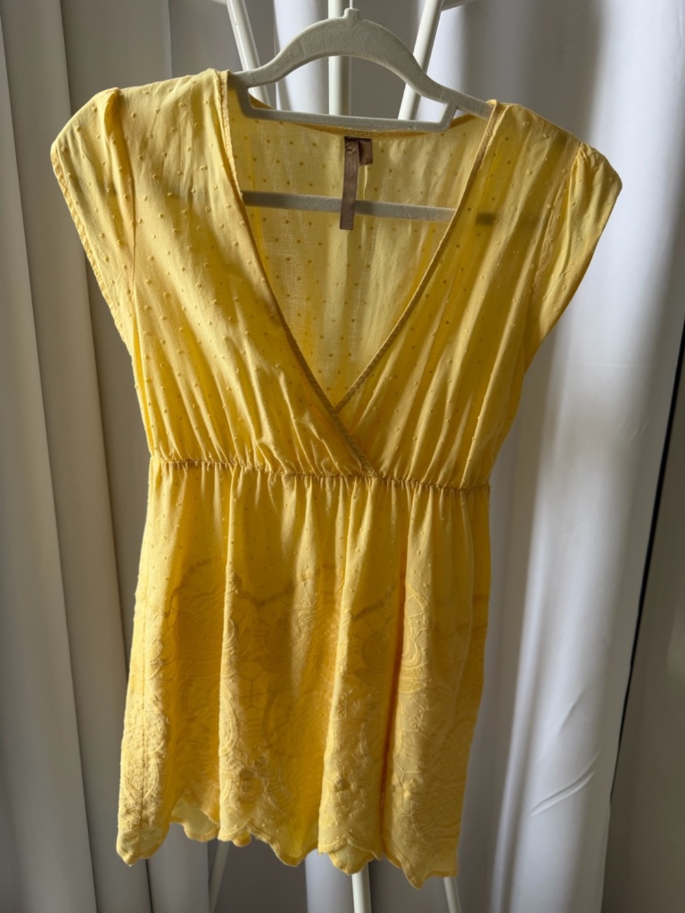 Final Touch Yellow V-Neck Mini Dress